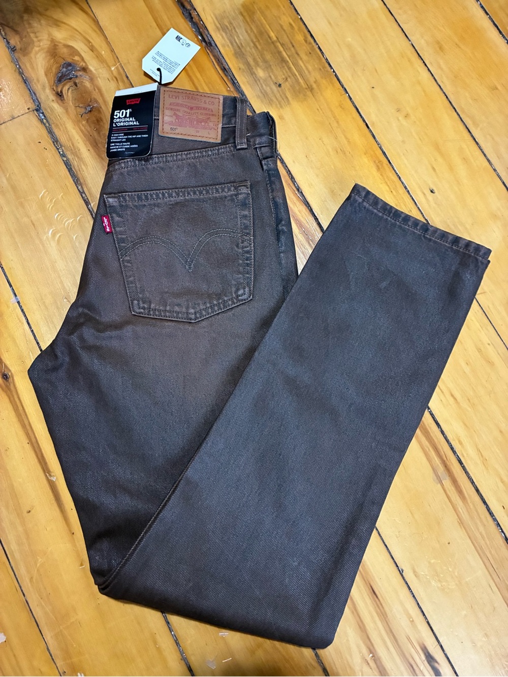 Levi's 501 Waxed Women’s High Rise Button Fly Straight Leg Jeans NWT